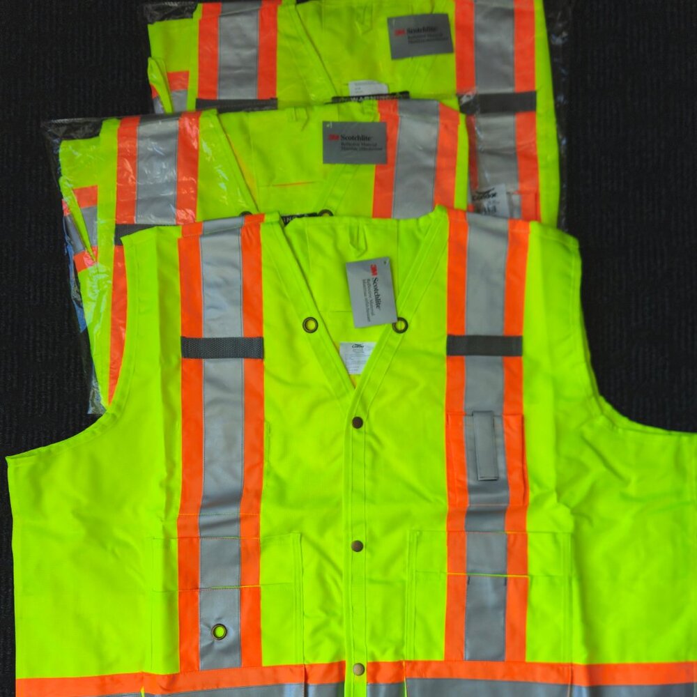 CONDOR surveyors 3M Premium HI VIS safety vests extra pockets size 5XL LOT OF 3
